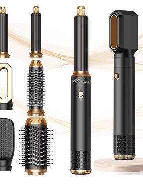 6-in-1 Hair Styler in Black & Rose Gold